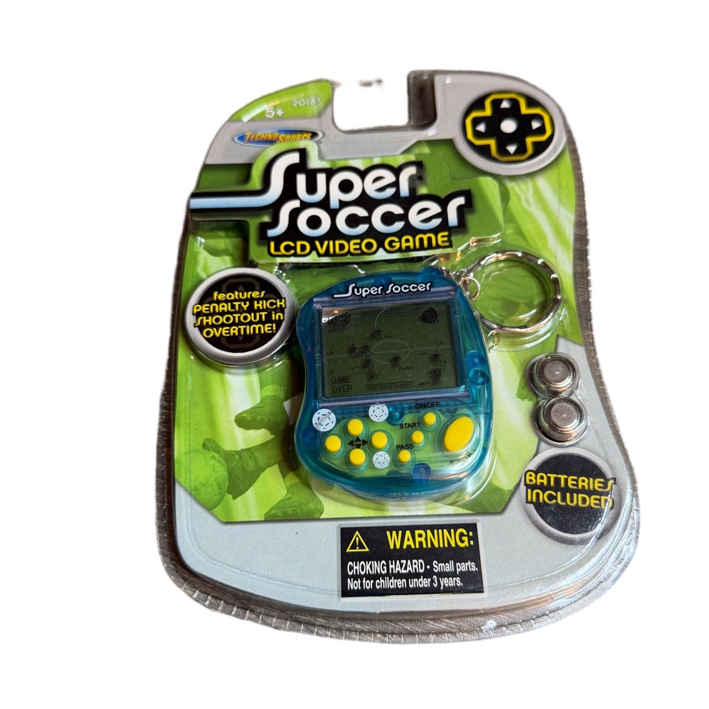 Techno Source Super Soccer LCD Video Game Handheld Keychain 20187 Blue New